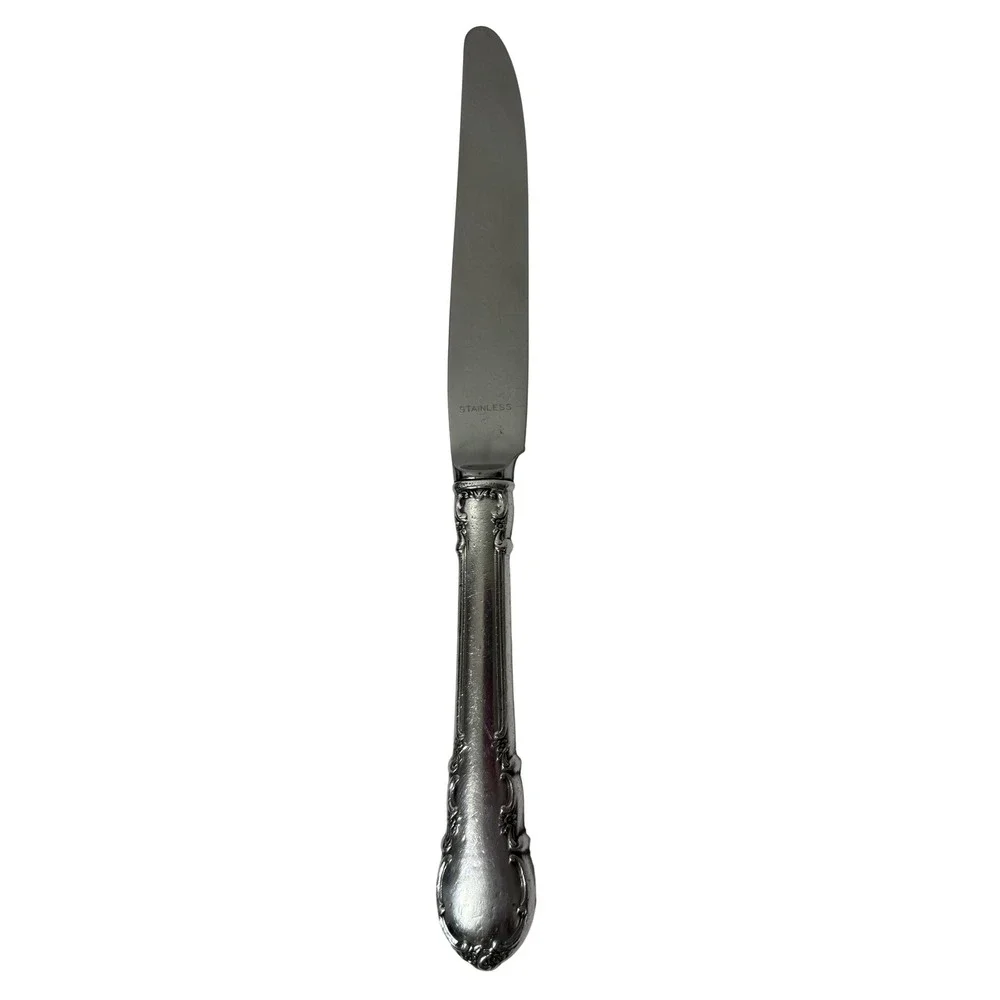 Lunt Modern Victorian Sterling Silver Handle Dinner Knife Stainless Blade 9.125